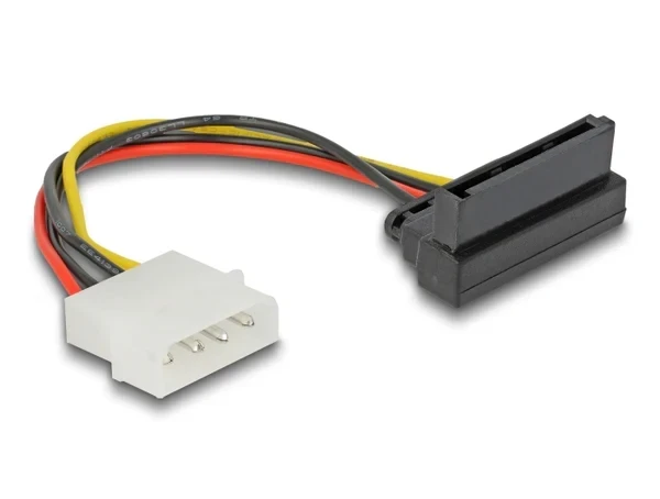 כבל חשמל שקע SATA 15 pin בזווית 90° למעלה לתקע מולקס 4 פין ז/נ DELOCK | 60104 | 4K