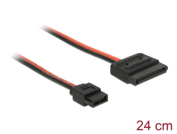 כבל חשמל שקע SATA 15 pin לשקע Slim SATA 6 pin נ/נ DELOCK | 84857 | 4K