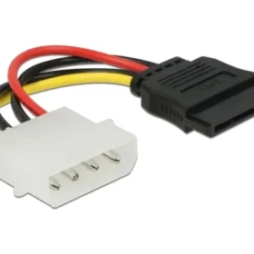 כבל חשמל שקע SATA 15 pin לתקע מולקס 4 פין ז/נ DELOCK | 60112 | 4K