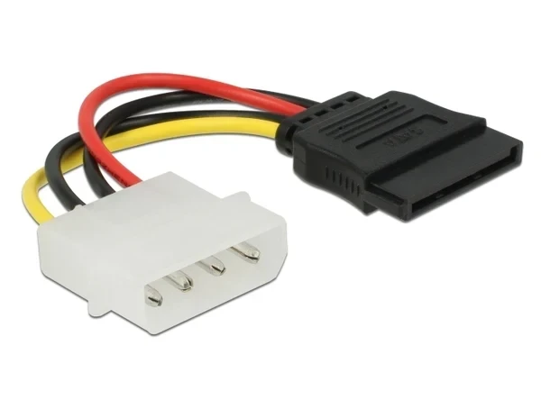 כבל חשמל שקע SATA 15 pin לתקע מולקס 4 פין ז/נ DELOCK | 60112 | 4K