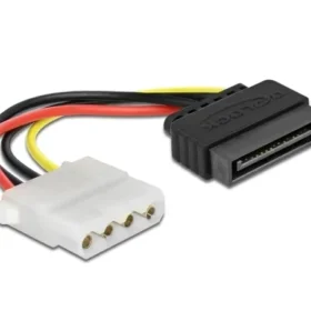 כבל חשמל תקע SATA 15 pin לשקע מולקס 4 פין ז/נ DELOCK | 60115 | 4K