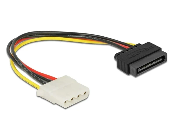 כבל חשמל תקע SATA 15 pin לשקע מולקס 4 פין ז/נ DELOCK | 60139 | 4K