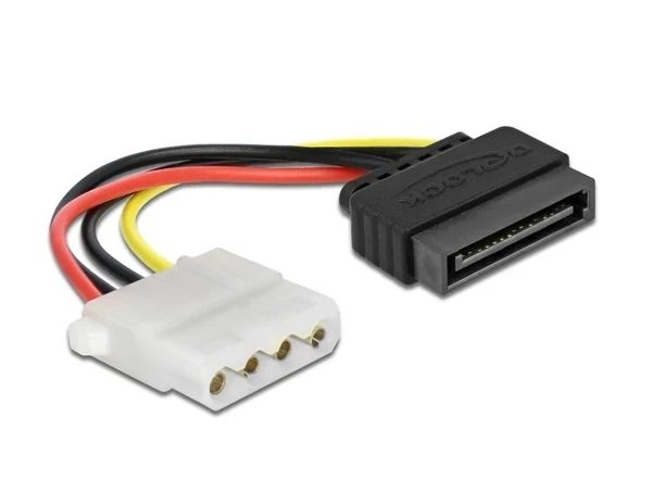 כבל חשמל תקע SATA 15 pin לשקע מולקס 4 פין ז/נ DELOCK | 60139 | 4K