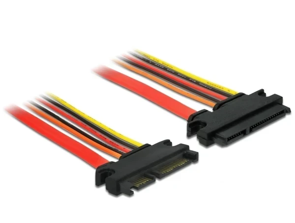 כבל מאריך חשמל ונתונים SATA 6 Gb/s 22 pin ז/נ DELOCK | 84918 | 4K