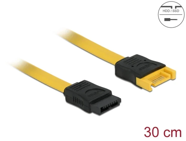 כבל מאריך נתונים SATA 6 Gb/s 7 pin ז/נ צבע צהוב ז/נ DELOCK | 82855 | 4K