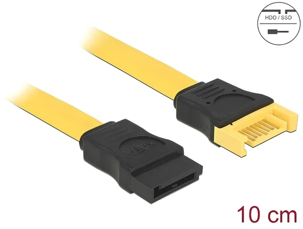 כבל מאריך נתונים SATA 6 Gb/s 7 pin ז/נ צבע צהוב ז/נ DELOCK | 83948 | 4K