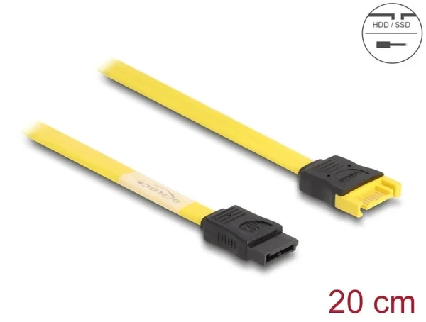 כבל מאריך נתונים SATA 6 Gb/s 7 pin ז/נ צבע צהוב ז/נ DELOCK | 83949 | 4K