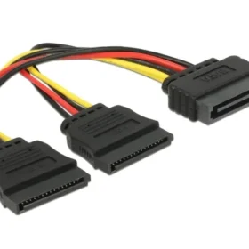 כבל מפצל חשמל תקע SATA 15 pin ל- 2 SATA x נ/נ DELOCK | 60174 | 4K