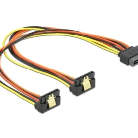 כבל מפצל חשמל תקע SATA 15 pin ל- 2 SATA x נקבה בזווית 90° עם קליפס נ/נ DELOCK | 60159 | 4K