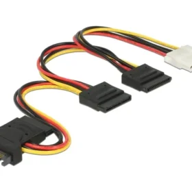 כבל מפצל חשמל תקע SATA 15 pin ל- 3 SATA x נקבה + מולקס נ/נ DELOCK | 60171 | 4K
