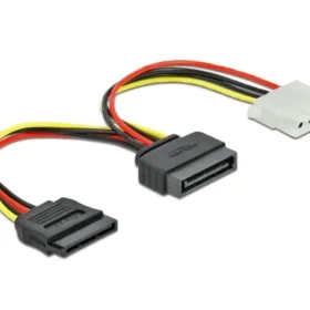 כבל מפצל חשמל תקע SATA 15 pin לשקע SATA + שקע מולקס נ/נ DELOCK | 65235 | 4K