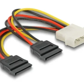 כבל מפצל חשמל תקע מולקס 4 פין ל- 2 SATA 15 pin x נ/נ DELOCK | 60102 | 4K