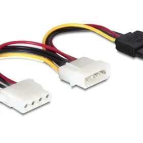 כבל מפצל חשמל תקע מולקס 4 פין ל- 2 SATA 15 pin x נ/נ DELOCK | 60103 | 4K