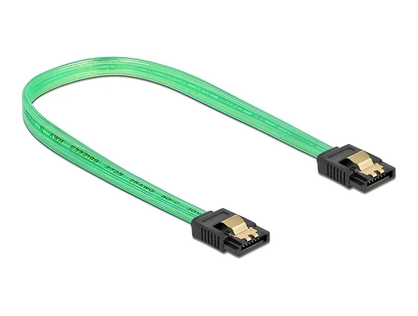 כבל נתונים SATA 6 Gb/s 7 pin זוהר UV צבע ירוק נ/נ DELOCK | 82064 | 4K