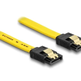 כבל נתונים SATA 6 Gb/s 7 pin צבע צהוב נ/נ DELOCK | 82809 | 4K