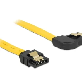 כבל נתונים SATA 6 Gb/s 7 pin צד אחד בזווית 90° ימינה צבע צהוב נ/נ DELOCK | 82829 | 4K