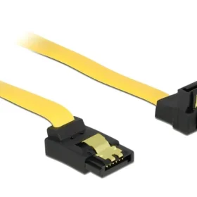 כבל נתונים SATA 6 Gb/s 7 pin צד אחד בזווית 90° למטה צד שני בזווית 90° למעלה צבע צהוב נ/נ DELOCK | 82822 | 4K