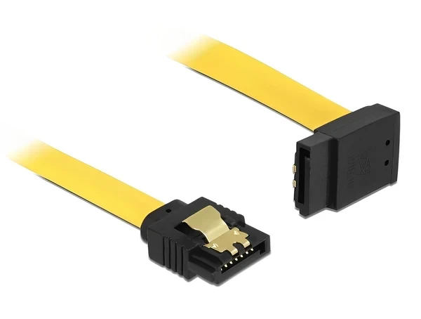 כבל נתונים SATA 6 Gb/s 7 pin צד אחד בזווית 90° למעלה צבע צהוב נ/נ DELOCK | 82810 | 4K