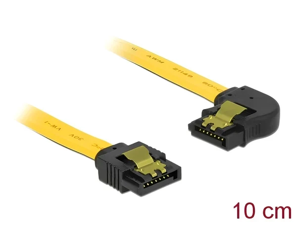 כבל נתונים SATA 6 Gb/s 7 pin צד אחד בזווית 90° שמאלה צבע צהוב נ/נ DELOCK | 83957 | 4K
