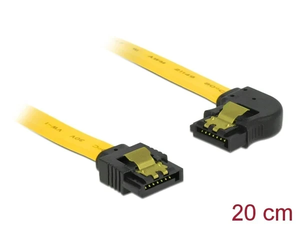 כבל נתונים SATA 6 Gb/s 7 pin צד אחד בזווית 90° שמאלה צבע צהוב נ/נ DELOCK | 83958 | 4K