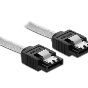 כבל נתונים SATA 6 Gb/s 7 pin שקוף נ/נ DELOCK | 85340 | 4K