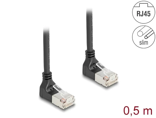 כבל רשת Cat 6A Slim זווית DAWN בשני הצדדים ז/ז DELOCK | 80280