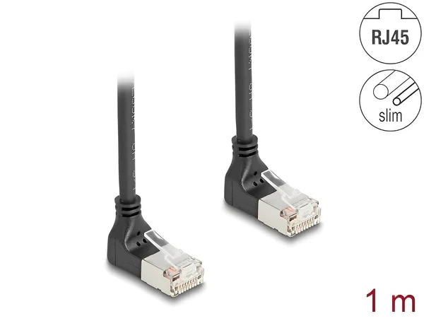כבל רשת Cat 6A Slim זווית DAWN בשני הצדדים ז/ז DELOCK | 80281