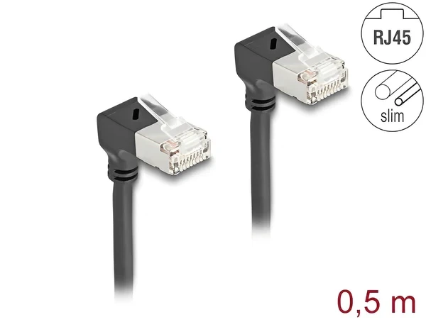 כבל רשת Cat 6A Slim זווית DAWN בשני הצדדים ז/ז DELOCK | 80298
