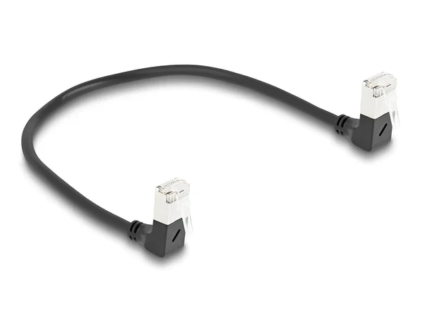 כבל רשת Cat 6A Slim זווית DAWN בשני הצדדים ז/ז DELOCK | 80301