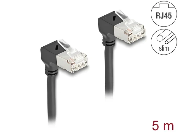 כבל רשת Cat 6A Slim זווית DAWN בשני הצדדים ז/ז DELOCK | 80302