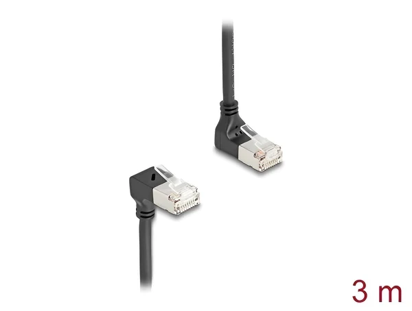 כבל רשת Cat 6A Slim זווית UP\DAWN ז/ז DELOCK | 80295