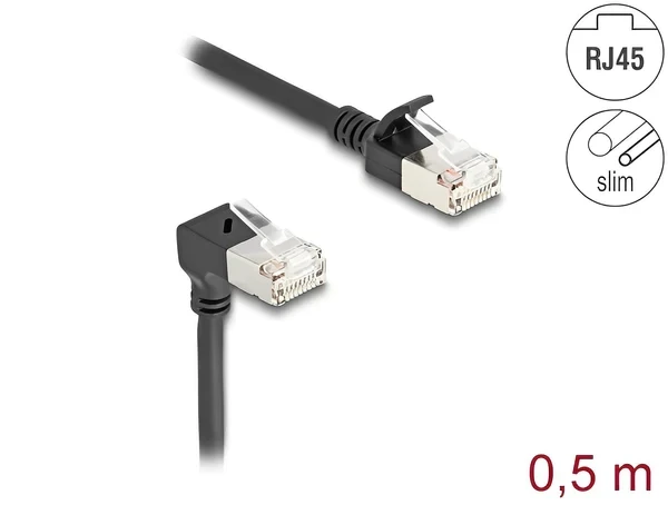 כבל רשת Cat 6A Slim צד אחד בזווית DAWN ז/ז DELOCK | 80304