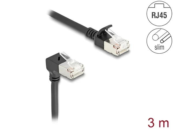 כבל רשת Cat 6A Slim צד אחד בזווית DAWN ז/ז DELOCK | 80307