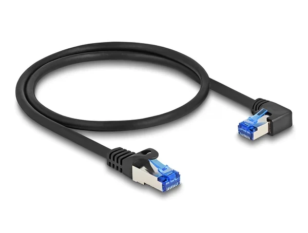 כבל רשת מסוכך Cat 6A צד אחד בזווית ימין ז/ז DELOCK | 80221