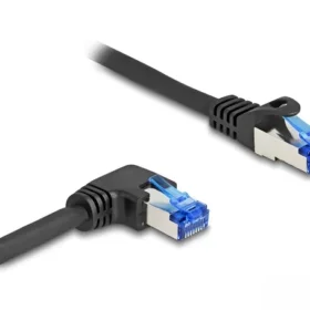 כבל רשת מסוכך Cat 6A צד אחד בזווית ימין ז/ז DELOCK | 80224