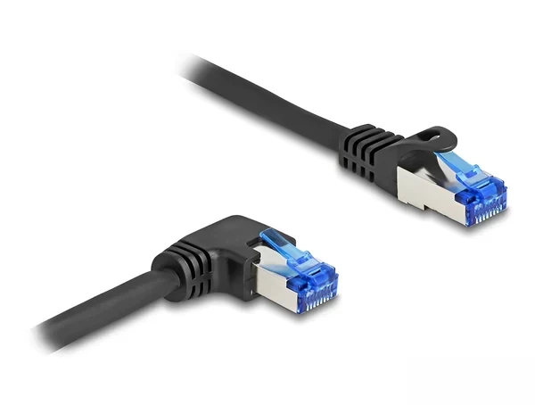 כבל רשת מסוכך Cat 6A צד אחד בזווית ימין ז/ז DELOCK | 80224