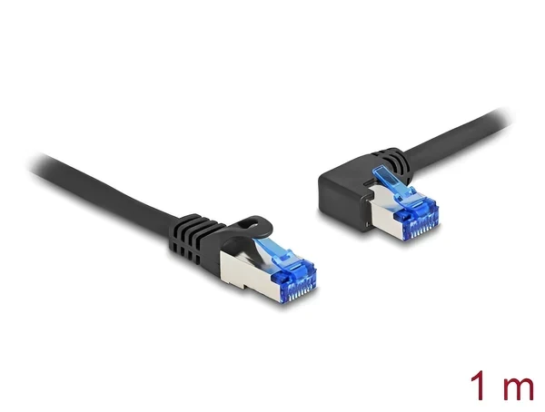 כבל רשת מסוכך Cat 6A צד אחד בזווית שמאל זז DELOCK 80218