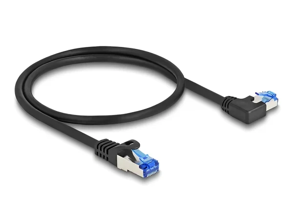 כבל רשת מסוכך Cat 6A צד אחד בזווית שמאל זז DELOCK 80218