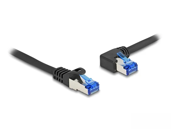 כבל רשת מסוכך Cat 6A צד אחד בזווית שמאל זז DELOCK 80218