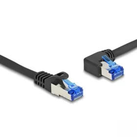 כבל רשת מסוכך Cat 6A צד אחד בזווית שמאל ז/ז DELOCK | 80220