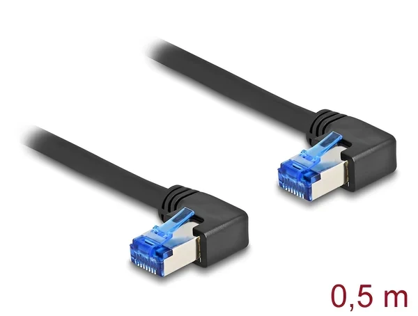 כבל רשת מסוכך Cat6A זווית ימין בשני צדדים ז/ז DELOCK | 80213