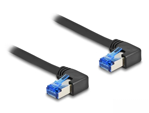 כבל רשת מסוכך Cat6A זווית ימין בשני צדדים ז/ז DELOCK | 80213