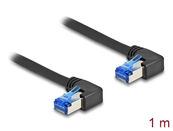כבל רשת מסוכך Cat6A זווית ימין בשני צדדים ז/ז DELOCK | 80214
