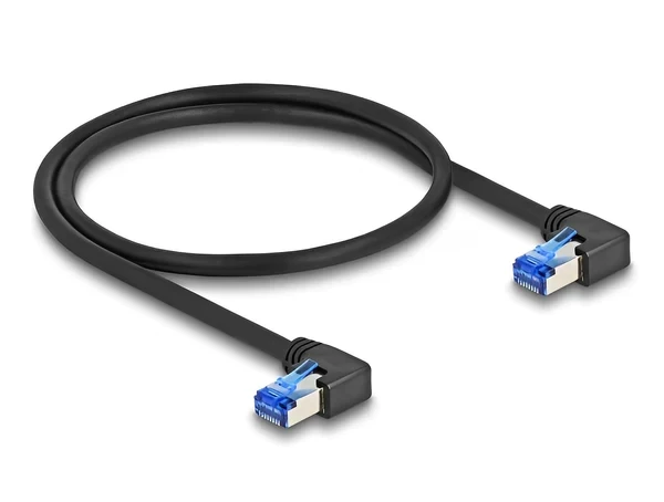 כבל רשת מסוכך Cat6A זווית ימין בשני צדדים ז/ז DELOCK | 80214