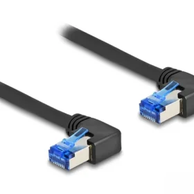 כבל רשת מסוכך Cat6A זווית ימין בשני צדדים ז/ז DELOCK | 80214
