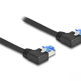 כבל רשת מסוכך Cat6A זווית שמאל בשני צדדים ז/ז DELOCK | 80210