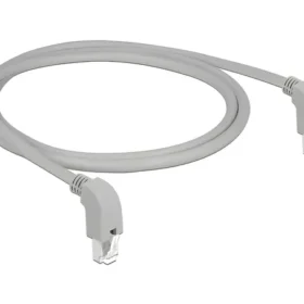 כבל רשת מסוכך RJ45 Cat.6 ז/ז שני צדדים בזווית 90° למטה אורך 1 מטר ז/ז DELOCK | 85868