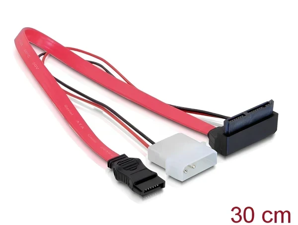 כבלים חשמל ונתונים תקע Micro SATA לשקע SATA 7 pin + תקע מולקס 2 פין 5V / 3.3V ז/נ DELOCK | 82551 | 4K