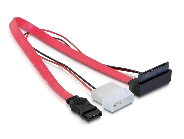 כבלים חשמל ונתונים תקע Micro SATA לשקע SATA 7 pin + תקע מולקס 2 פין 5V / 3.3V ז/נ DELOCK | 82551 | 4K