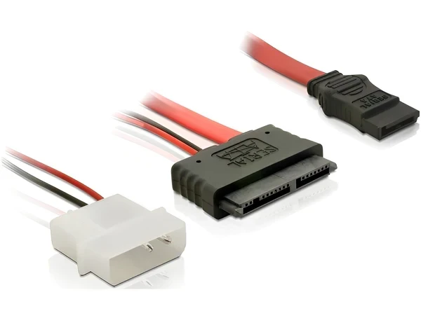 כבלים חשמל ונתונים תקע Micro SATA לשקע SATA 7 pin + תקע מולקס 2 פין 5V ז/נ DELOCK | 84384 | 4K